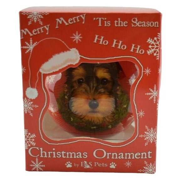 ES Pets New Dog Unbreakable Ball Yorkie Puppy Christmas Ornament - Picture 2 of 5
